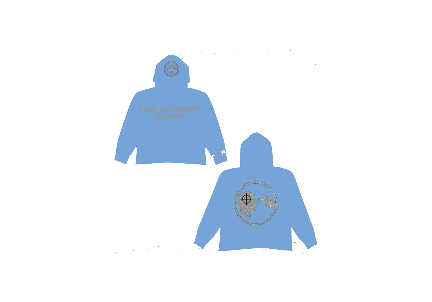 Baby Blue Target Rhinestone Hoodie