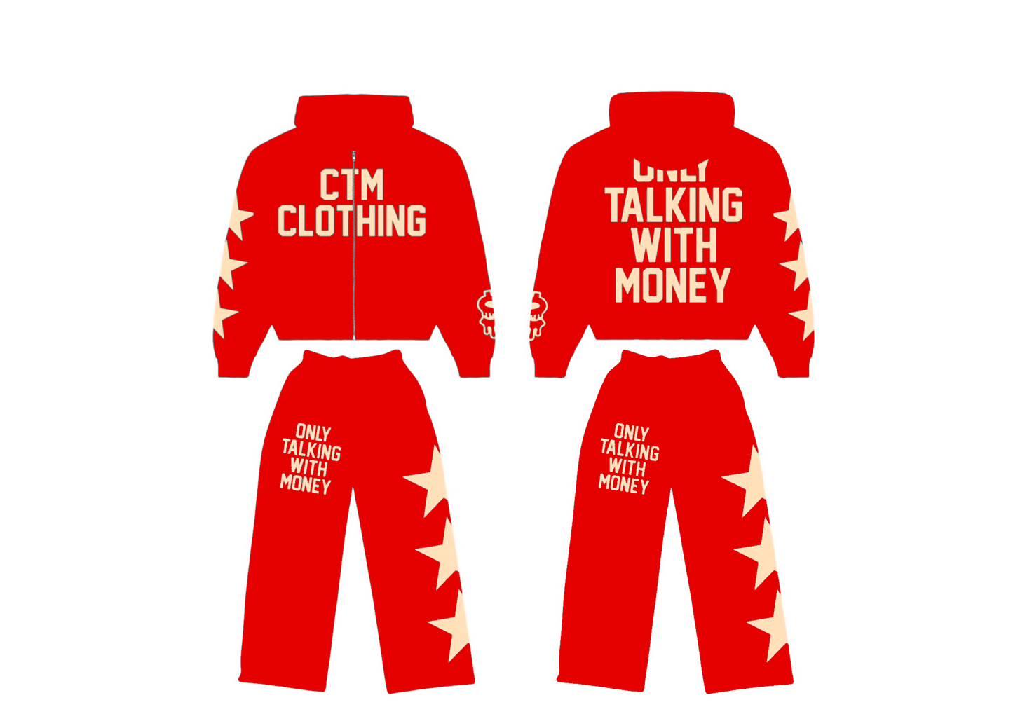 Red Only Talking Money Sweatsuits ￼